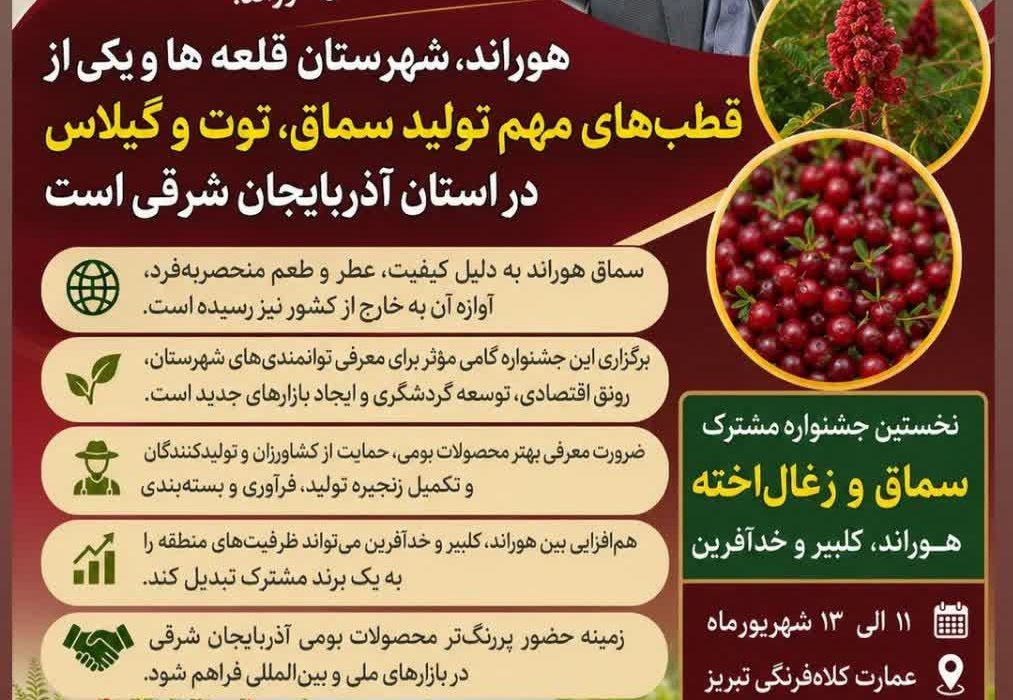 کلاه فرنگی تبریز، میزبان جشنواره سماق و زغال‌اخته هوراند، کلیبر و خداآفرین می شود