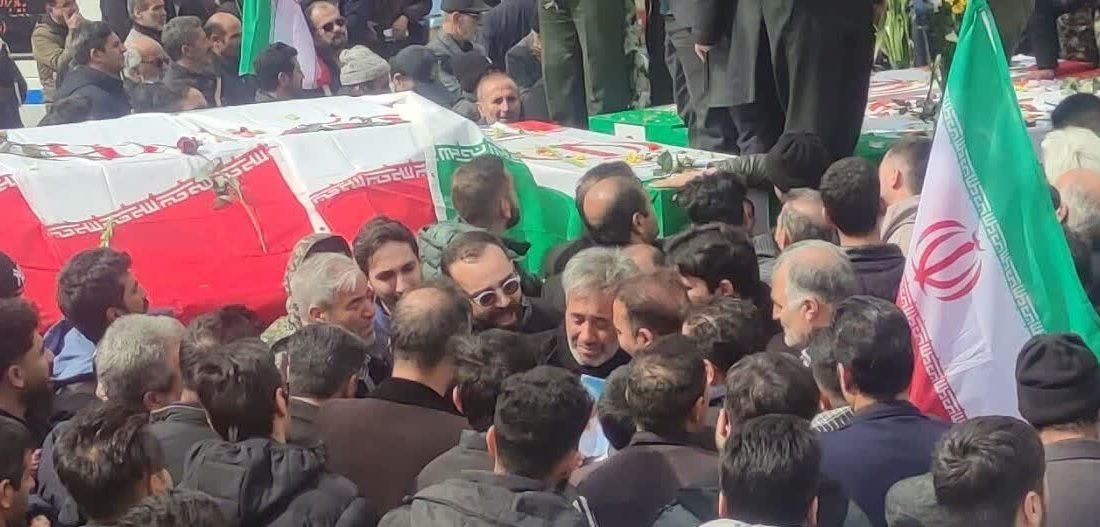 وداع با هفت شهید مدافع امنیت در شبستر
