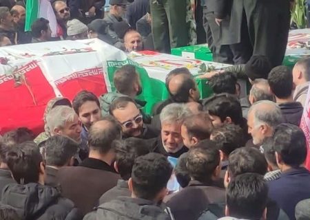 وداع با هفت شهید مدافع امنیت در شبستر