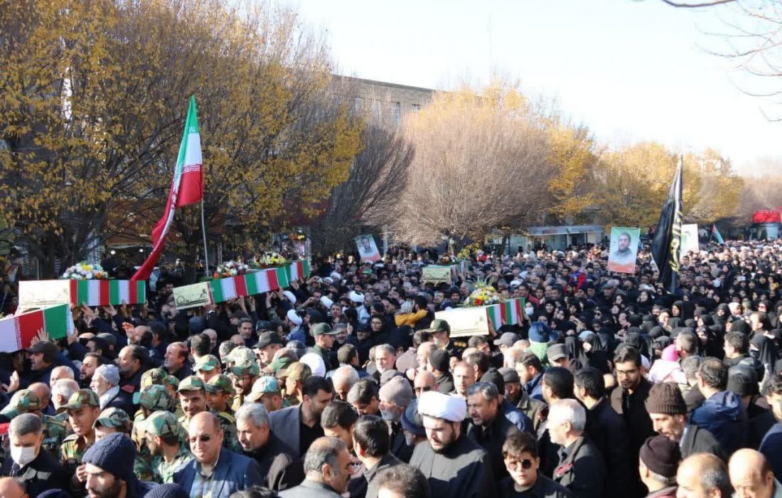 تشییع باشکوه پیکر مطهر پنج شهید گمنام در تبریز